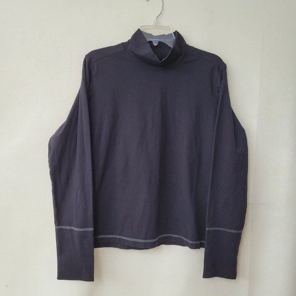 Quest Top Womens XL‎ Black Mockneck Long Sleeve Stretch Layer